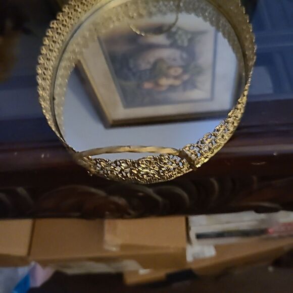 Gold Filligree Mirrored Tray - Picture 4 of 6